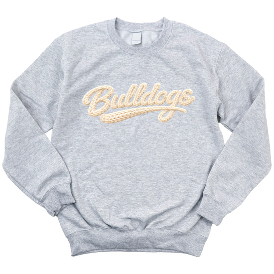 Bulldogs game day sweatshirt ink-printed yarn look in Gray, view 3
