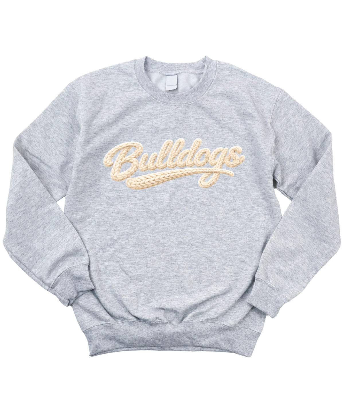 Bulldogs game day sweatshirt ink-printed yarn look in Gray, view 3