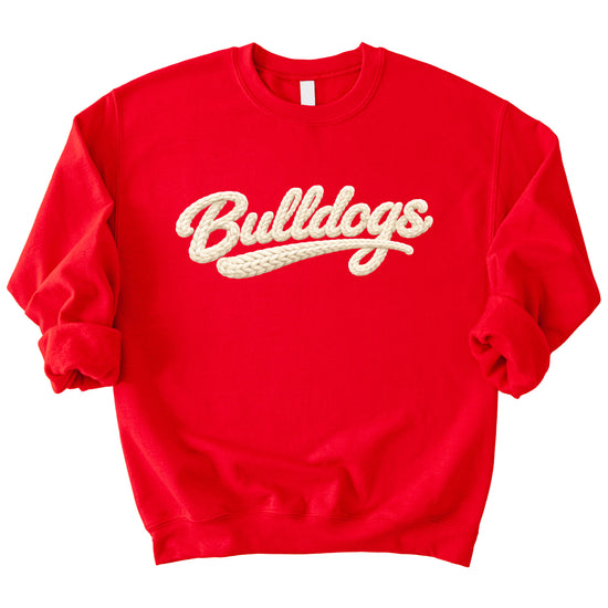 Bulldogs game day sweatshirt ink-printed yarn look in Red, view 3