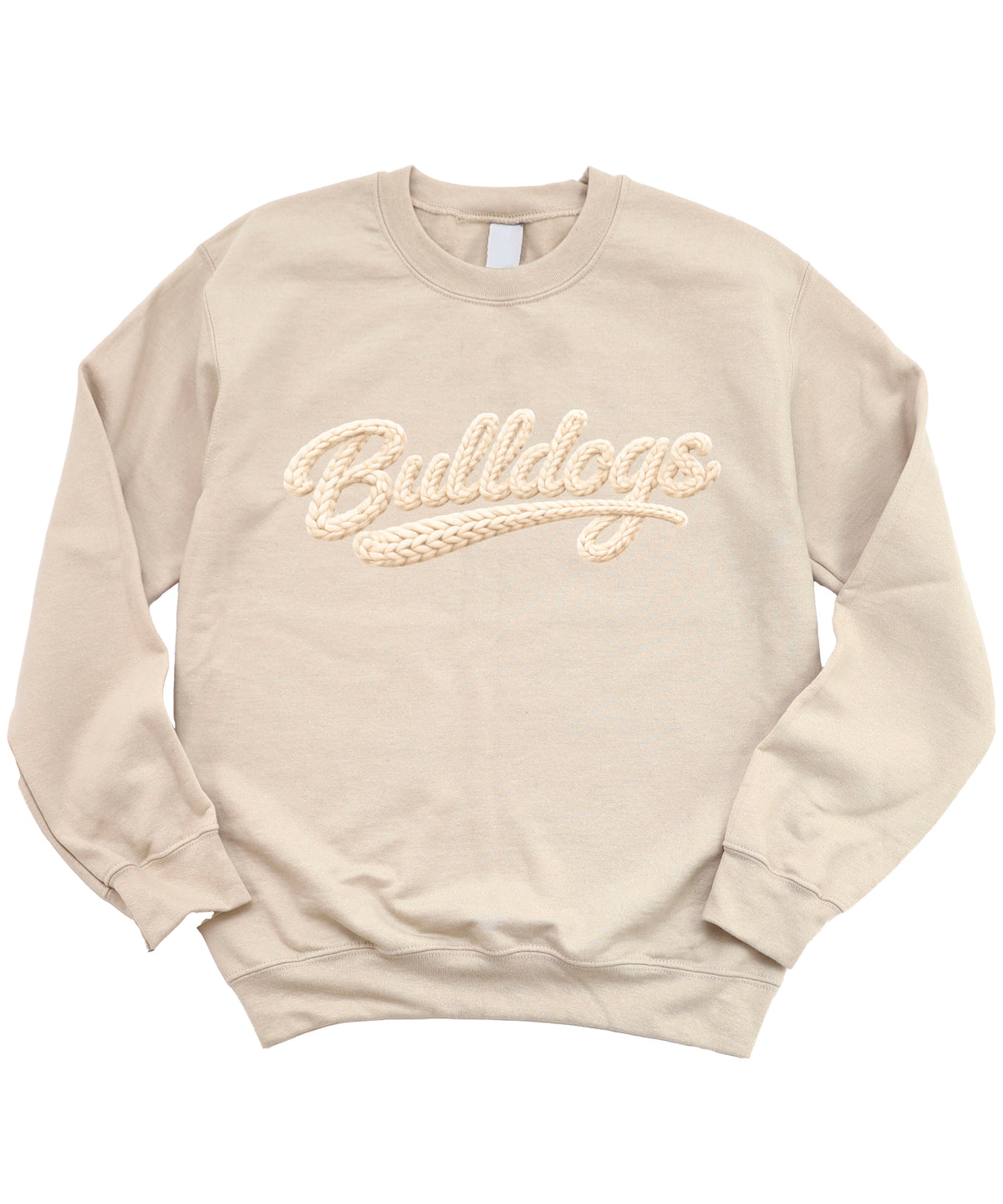 Bulldogs game day sweatshirt ink-printed yarn look in Sand, view 3