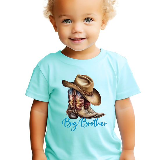 Big Brother Brown Boots Western sibling reveal tee - Chill front