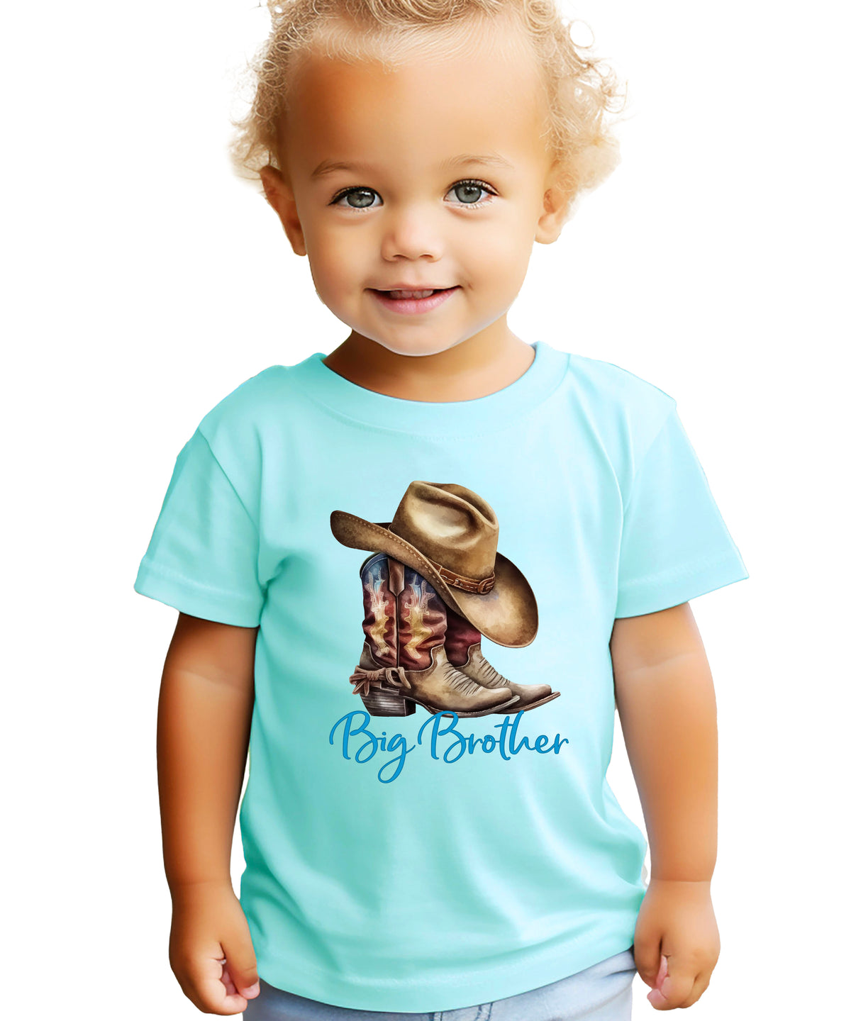 Big Brother Brown Boots Western sibling reveal tee - Chill front