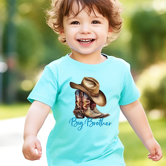 Big Brother Brown Boots Western sibling reveal tee - Chill view 2