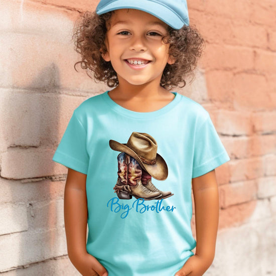 Big Brother Brown Boots Western sibling reveal tee - Chill view 4