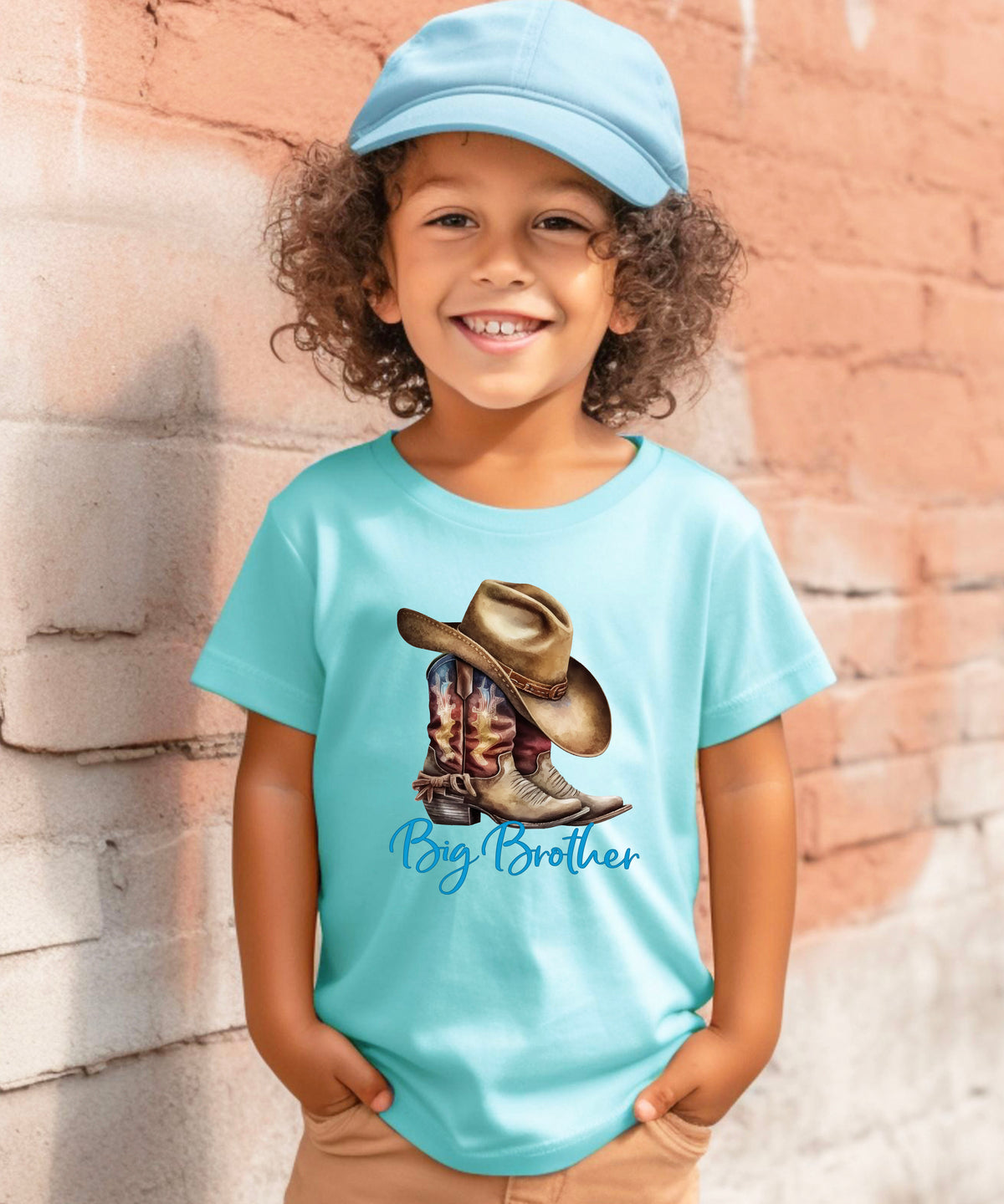 Big Brother Brown Boots Western sibling reveal tee - Chill view 4