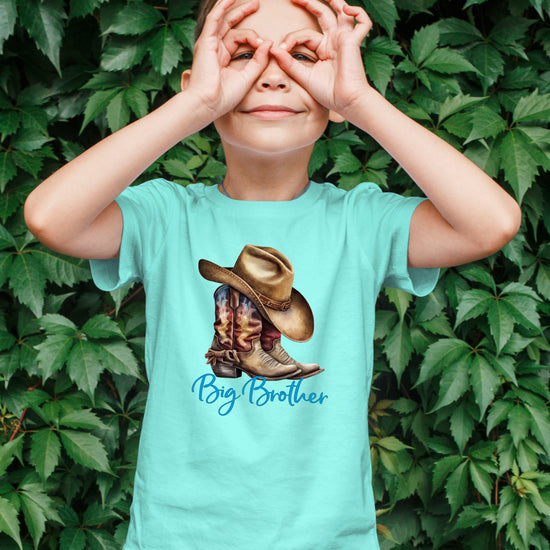 Big Brother Brown Boots Western sibling reveal tee - Chill view 5