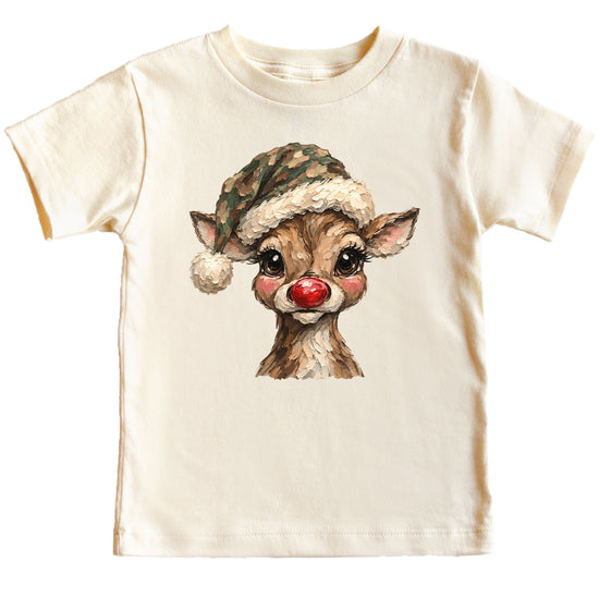 Camo reindeer Christmas shirt for toddler boys and girls, Natural