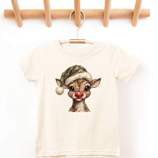Camo reindeer Christmas shirt for toddler boys and girls, Natural
