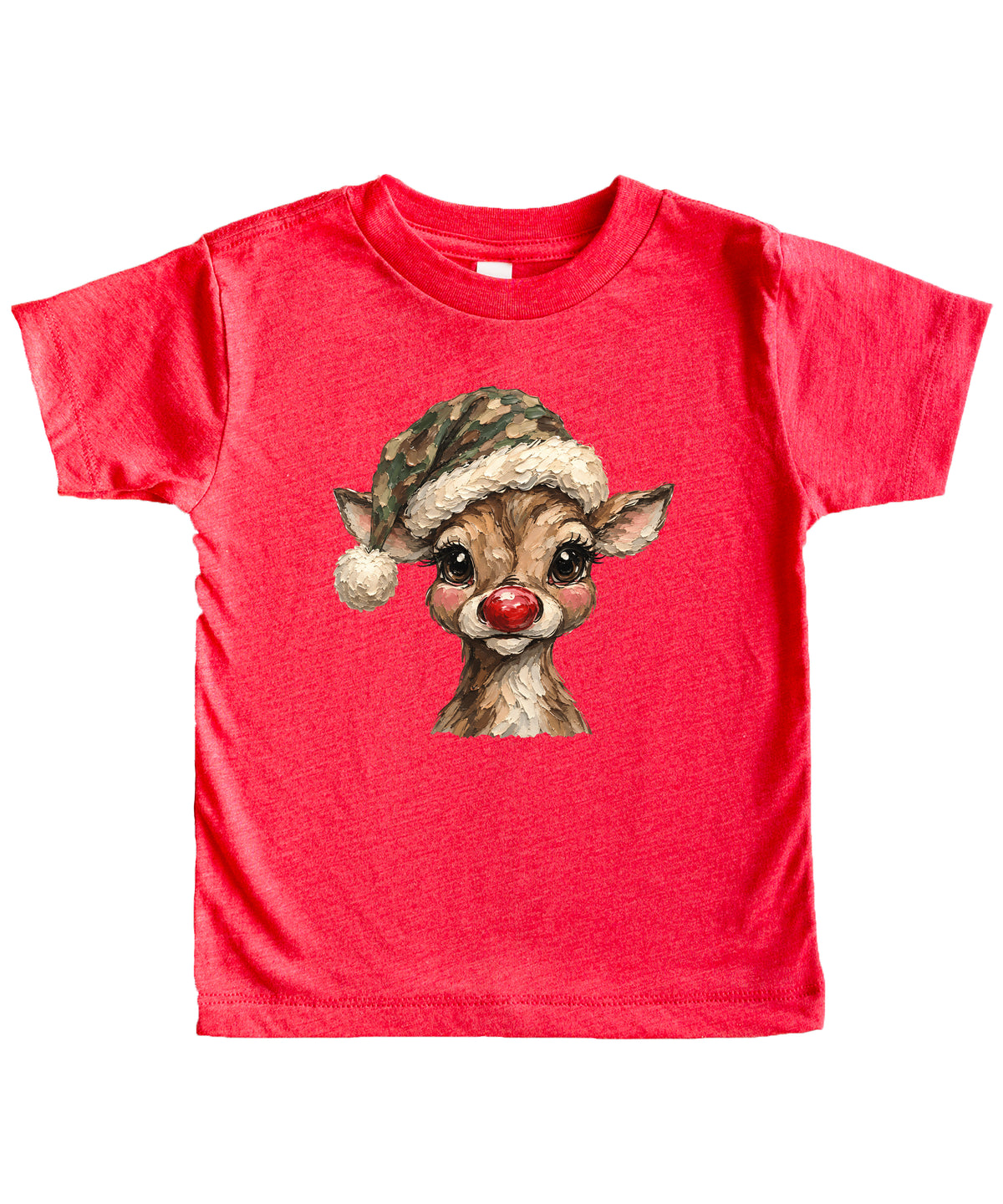 Camo reindeer Christmas shirt for toddler boys and girls, Vintage Red
