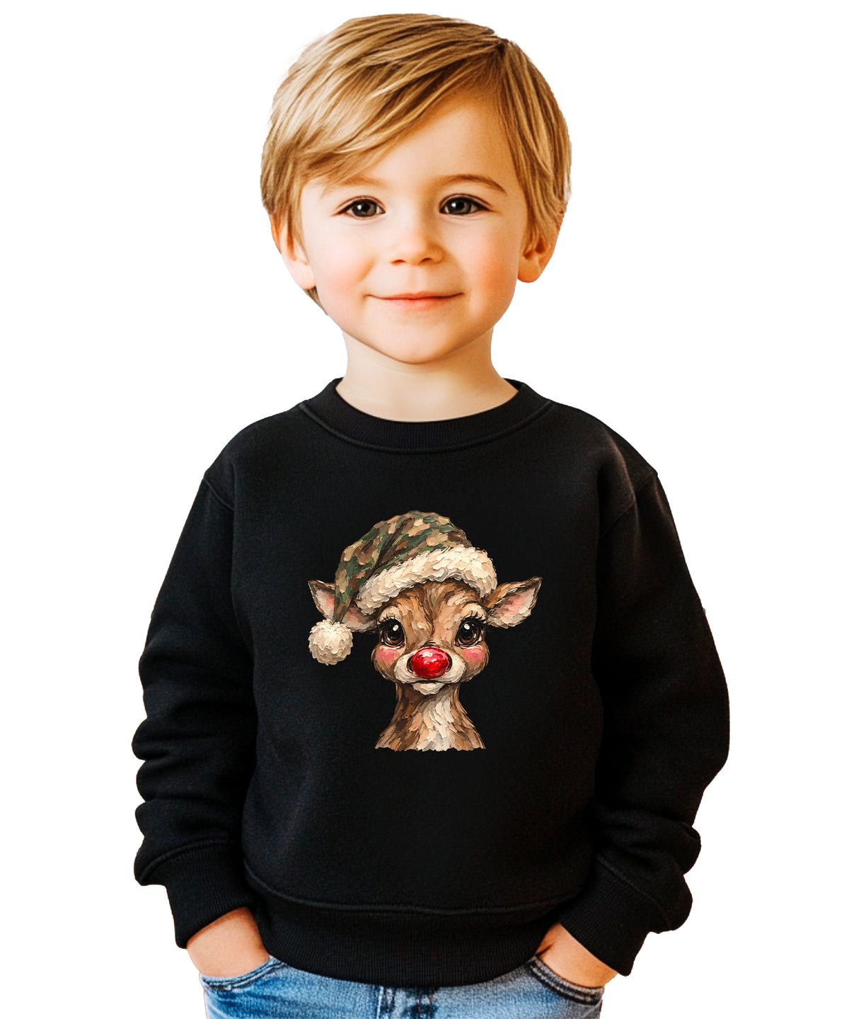 Camo reindeer Christmas sweatshirt for kids