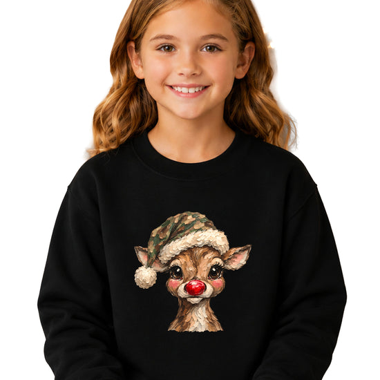 Camo reindeer Christmas sweatshirt for kids