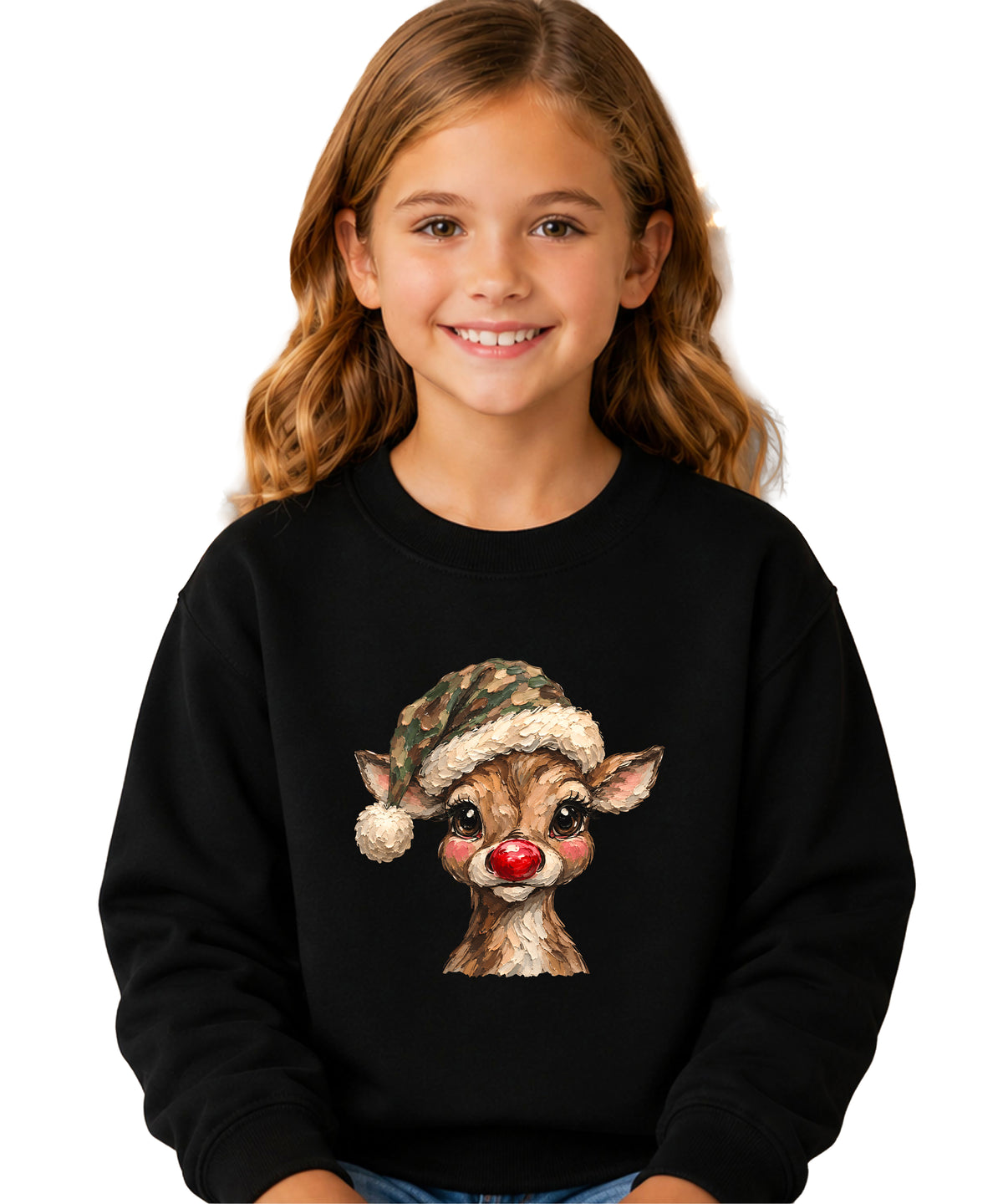 Camo reindeer Christmas sweatshirt for kids