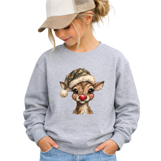 Camo reindeer Christmas sweatshirt for kids