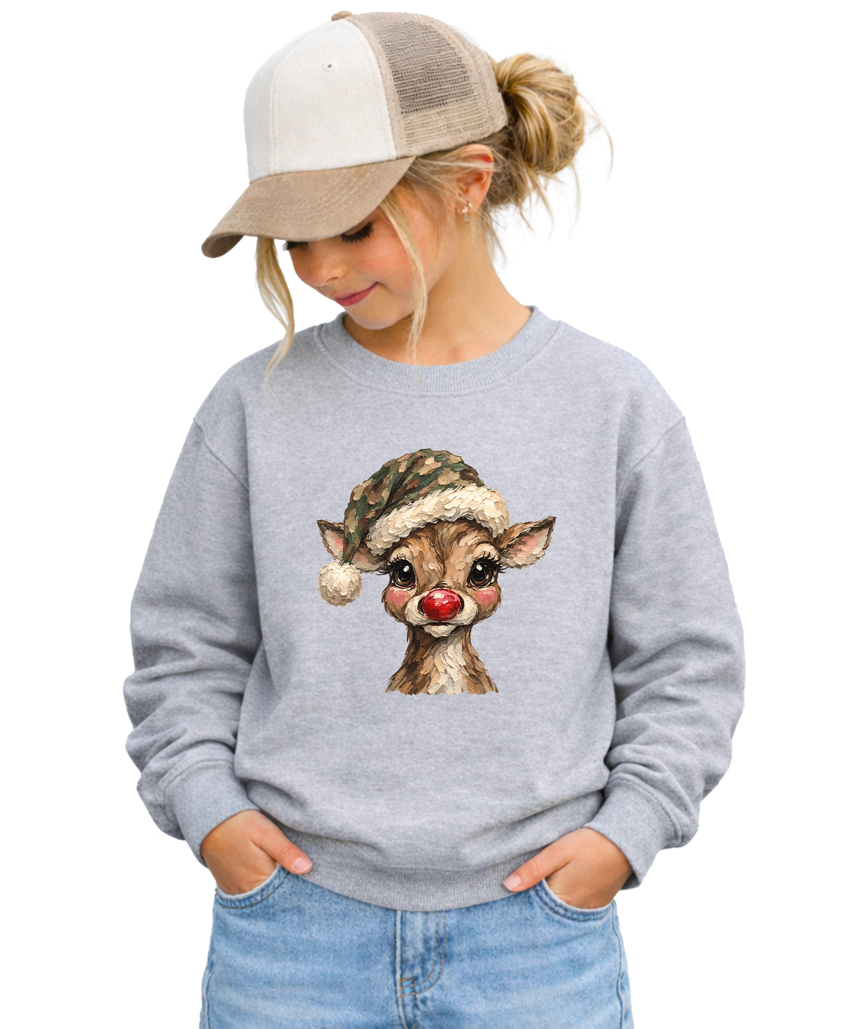 Camo reindeer Christmas sweatshirt for kids