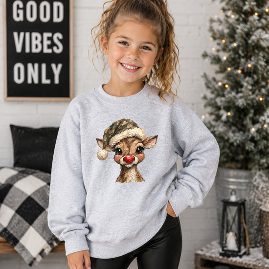 Camo reindeer Christmas sweatshirt for kids