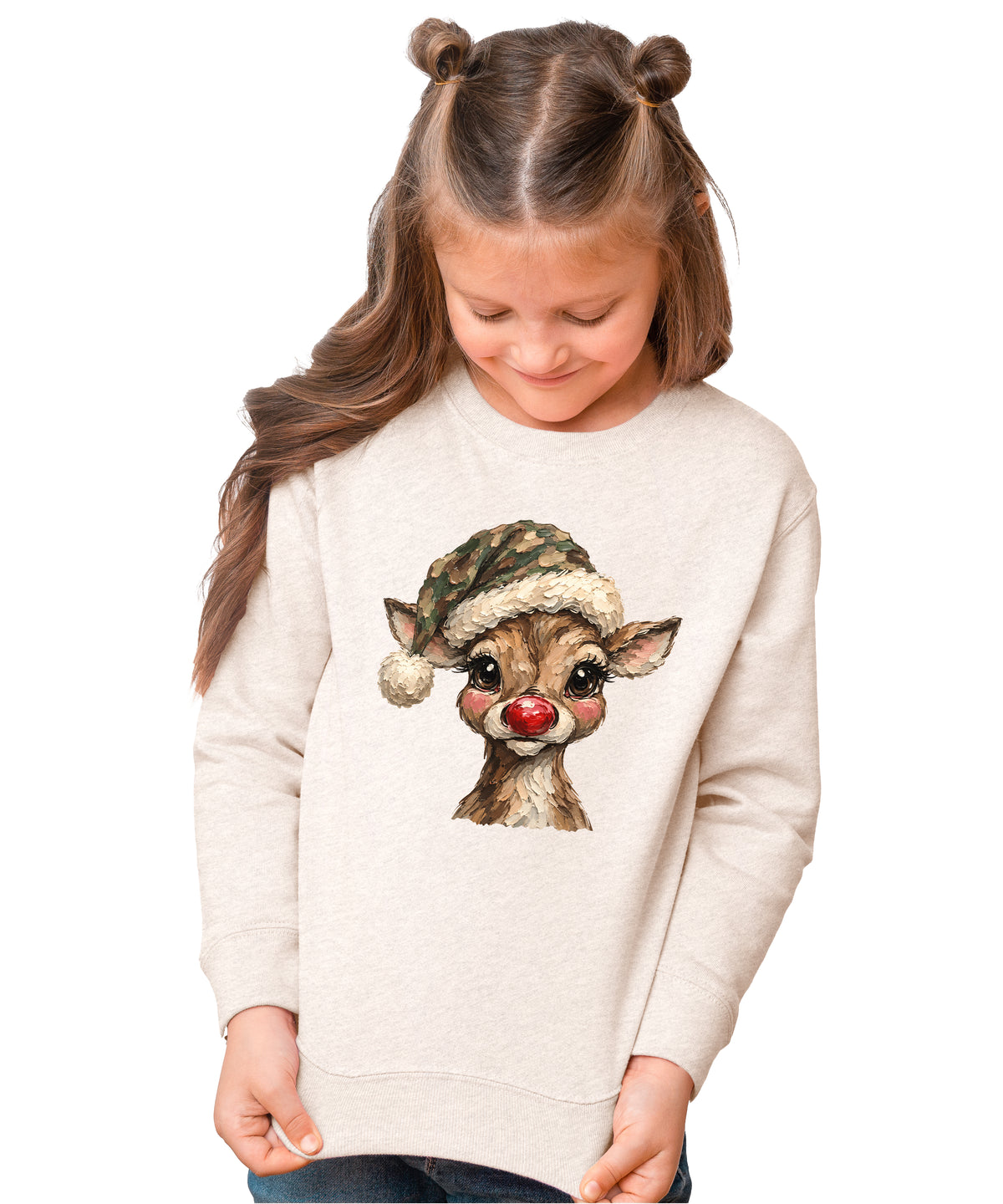 Camo reindeer Christmas sweatshirt for kids