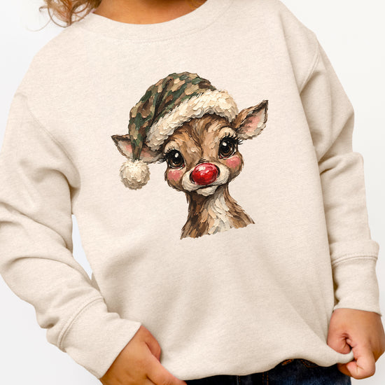 Camo reindeer Christmas sweatshirt for kids