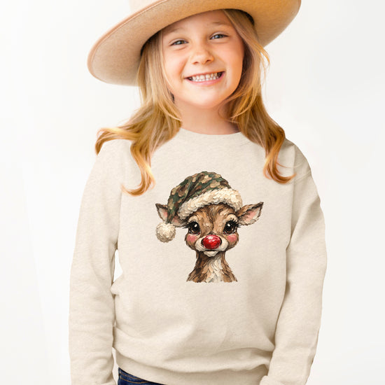 Camo reindeer Christmas sweatshirt for kids