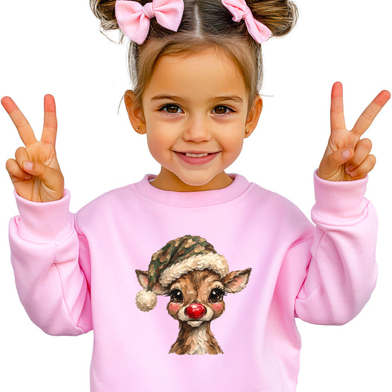 Camo reindeer Christmas sweatshirt for kids