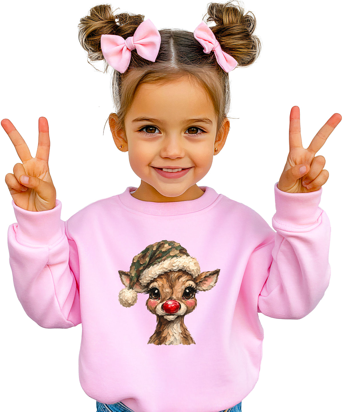 Camo reindeer Christmas sweatshirt for kids
