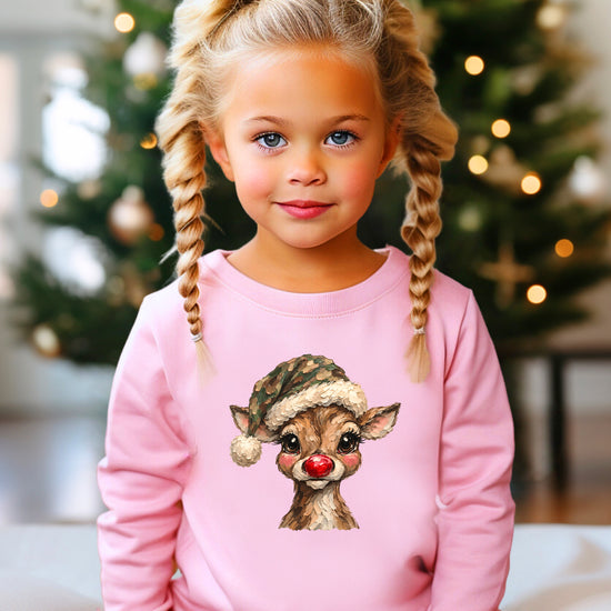 Camo reindeer Christmas sweatshirt for kids