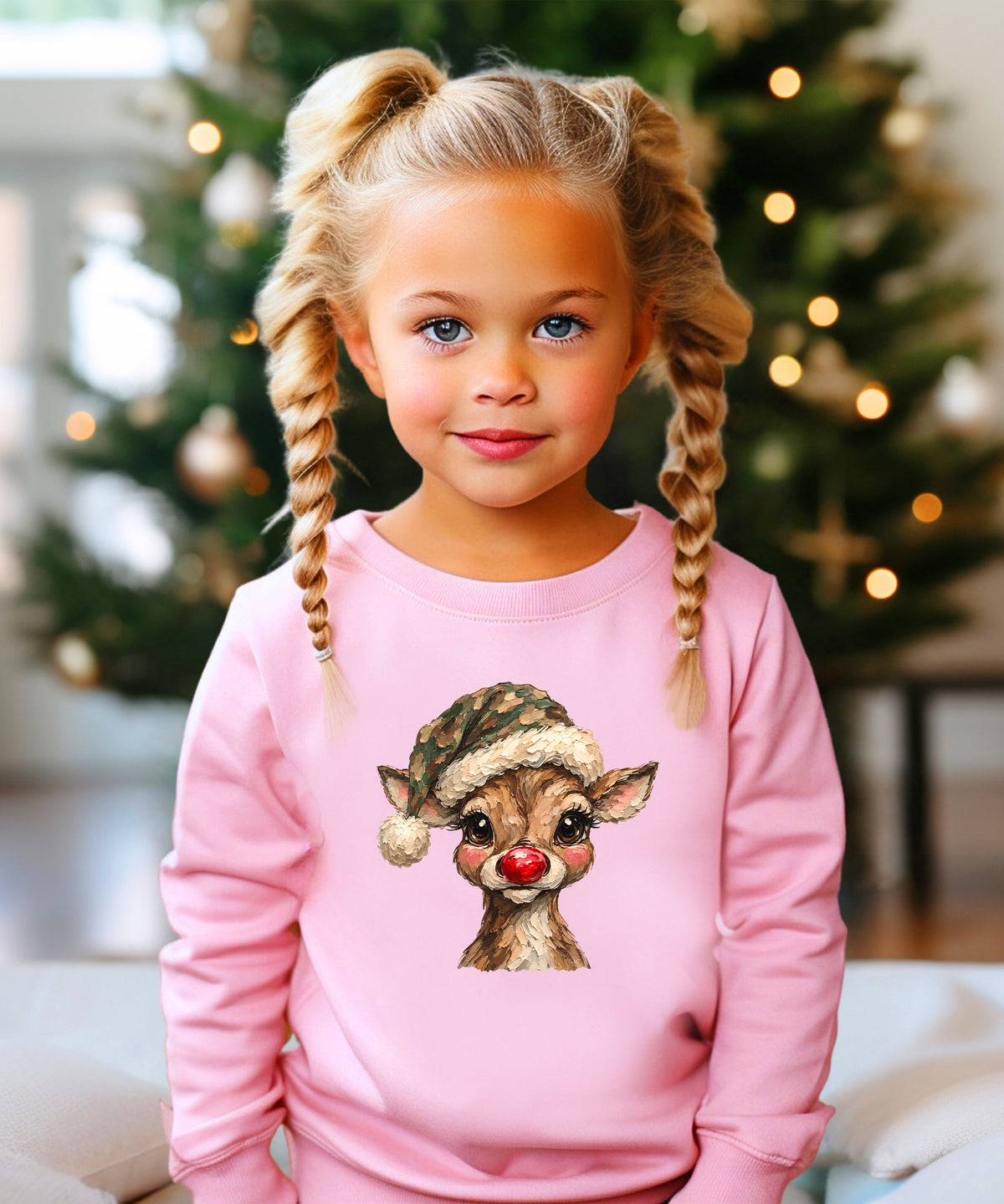 Camo reindeer Christmas sweatshirt for kids