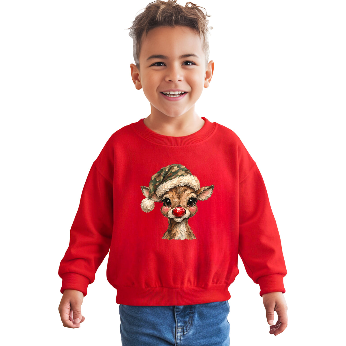 Camo reindeer Christmas sweatshirt for kids