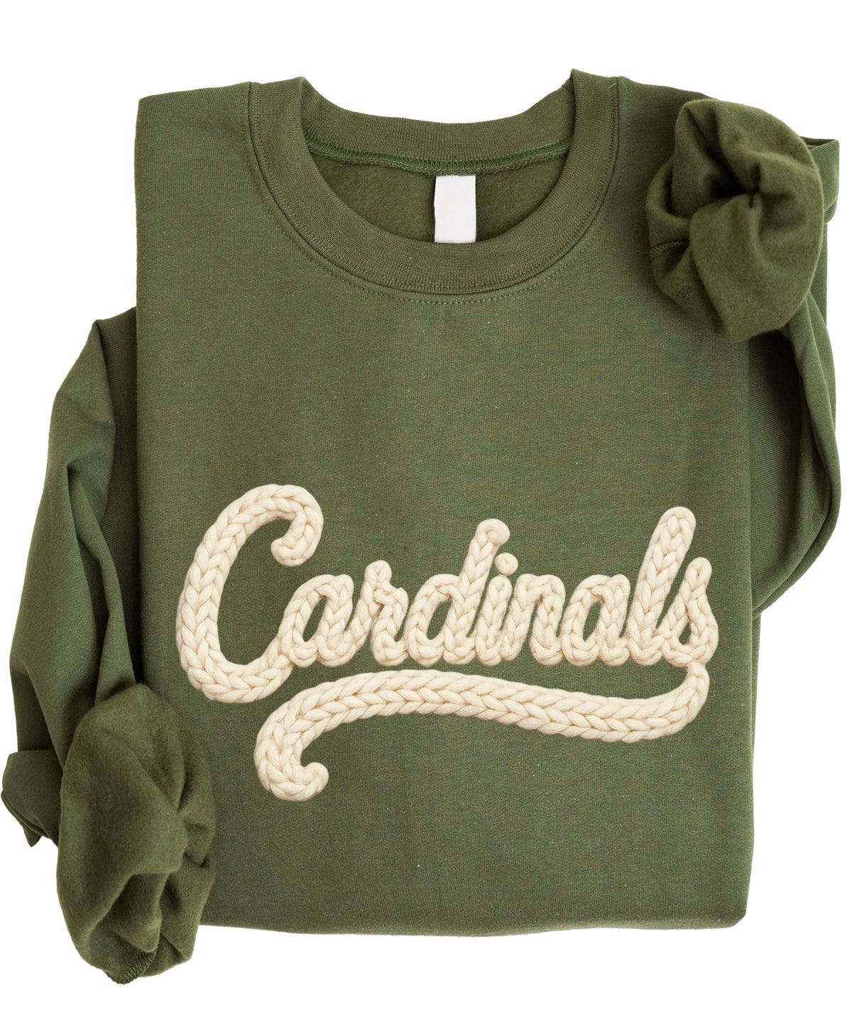 Cardinals yarn look crewneck sweatshirt for women in Army Green