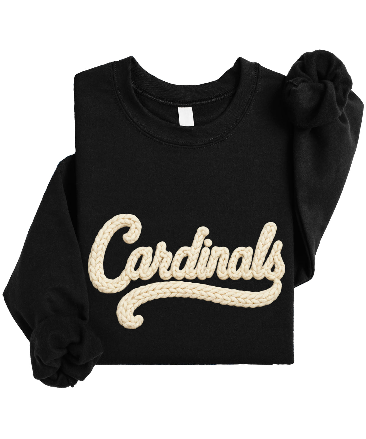 Cardinals yarn look crewneck sweatshirt for women in Black