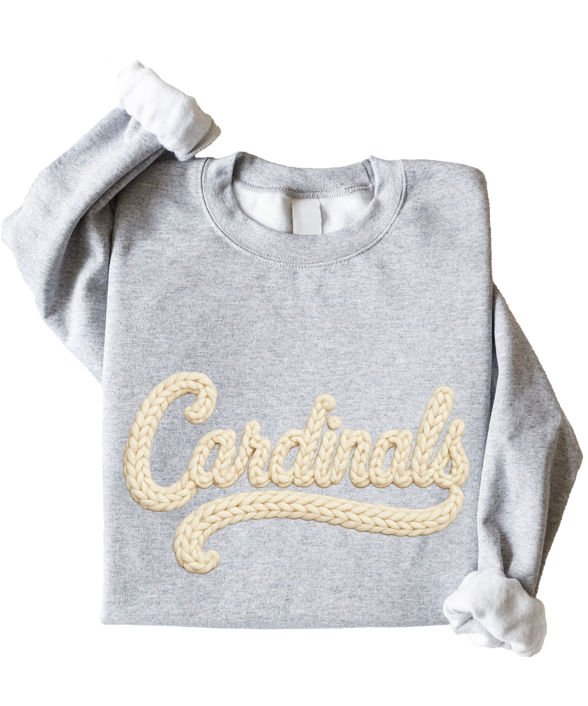 Cardinals yarn look crewneck sweatshirt for women in Gray