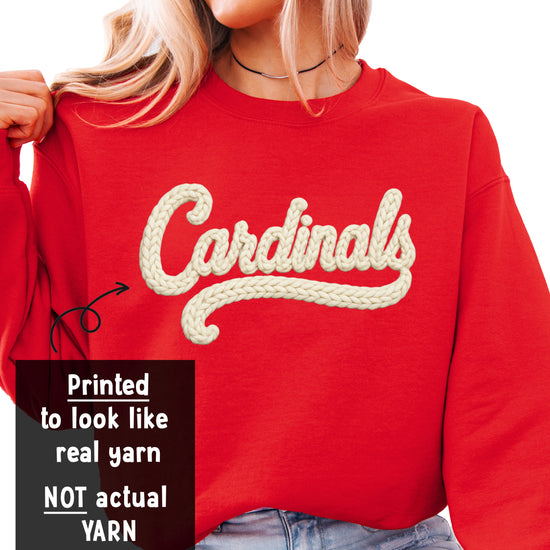 Cardinals yarn look sweatshirt for women ink-printed script detail