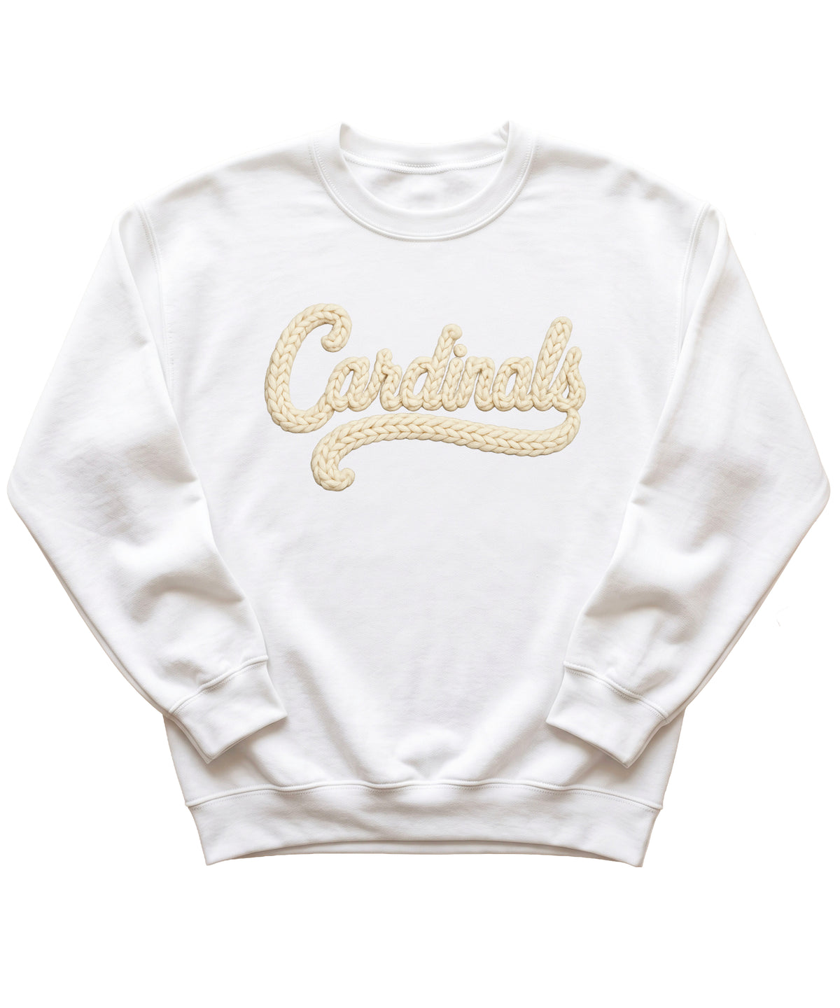Cardinals yarn look crewneck sweatshirt for women in White