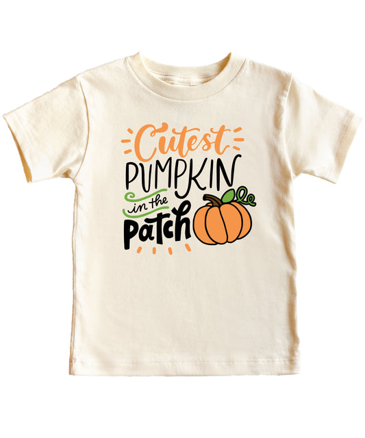 Cutest Pumpkin in the Patch Natural shirt front view