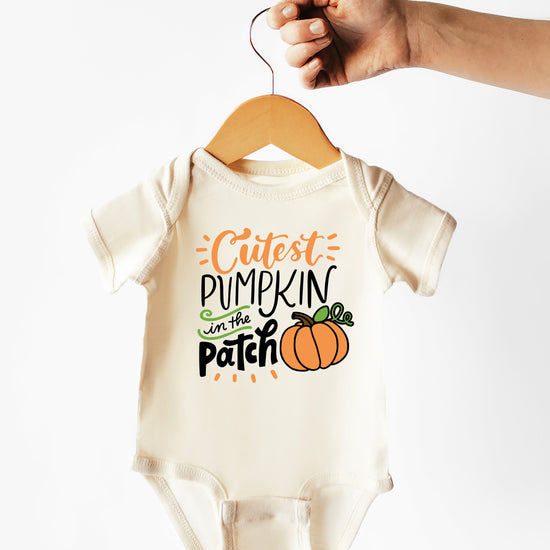 Cutest Pumpkin in the Patch Natural bodysuit detail view