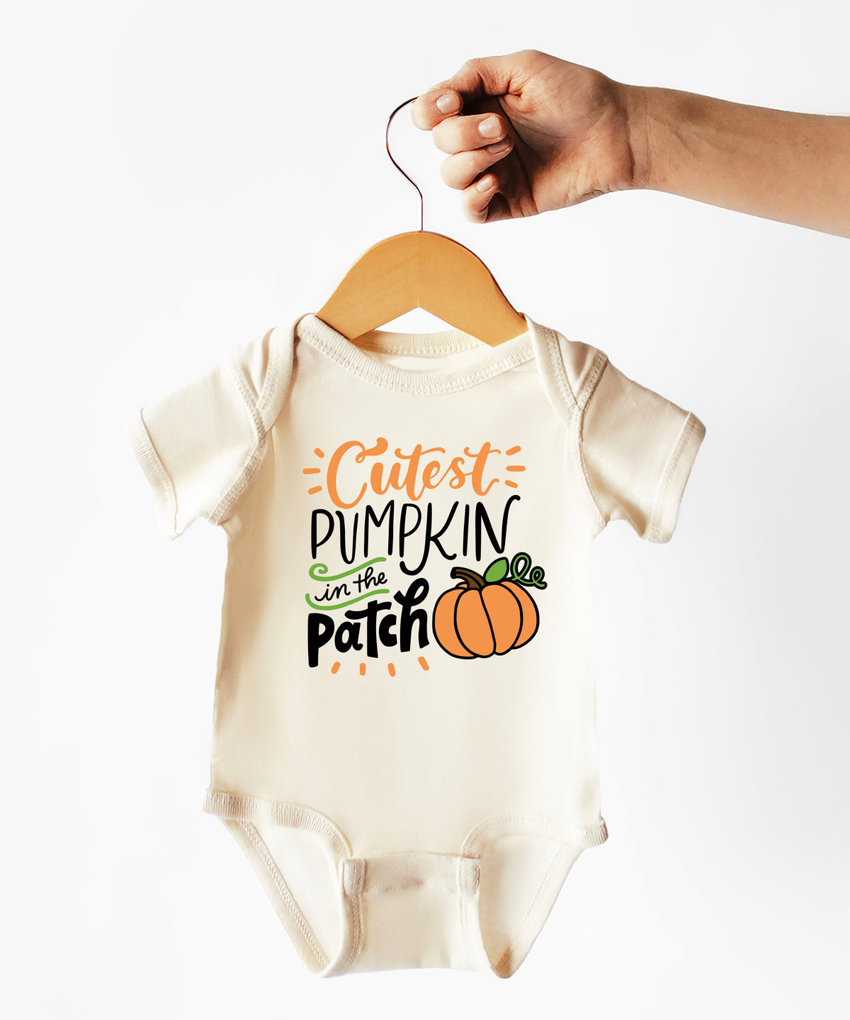 Cutest Pumpkin in the Patch Natural bodysuit detail view