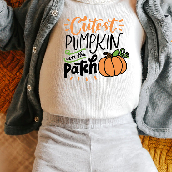 Cutest Pumpkin in the Patch Natural bodysuit styled view