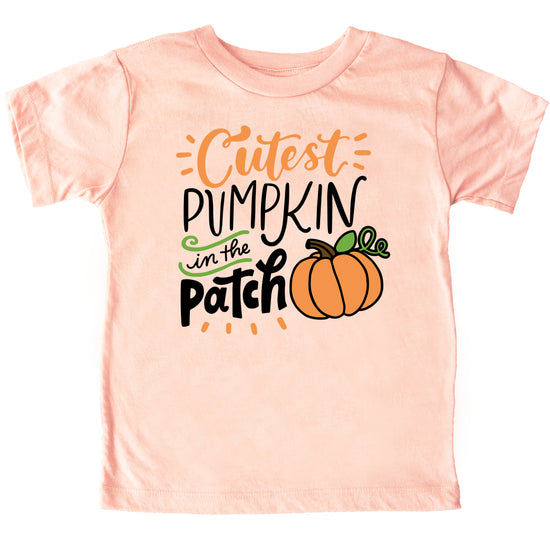 Cutest Pumpkin in the Patch Peach shirt front view