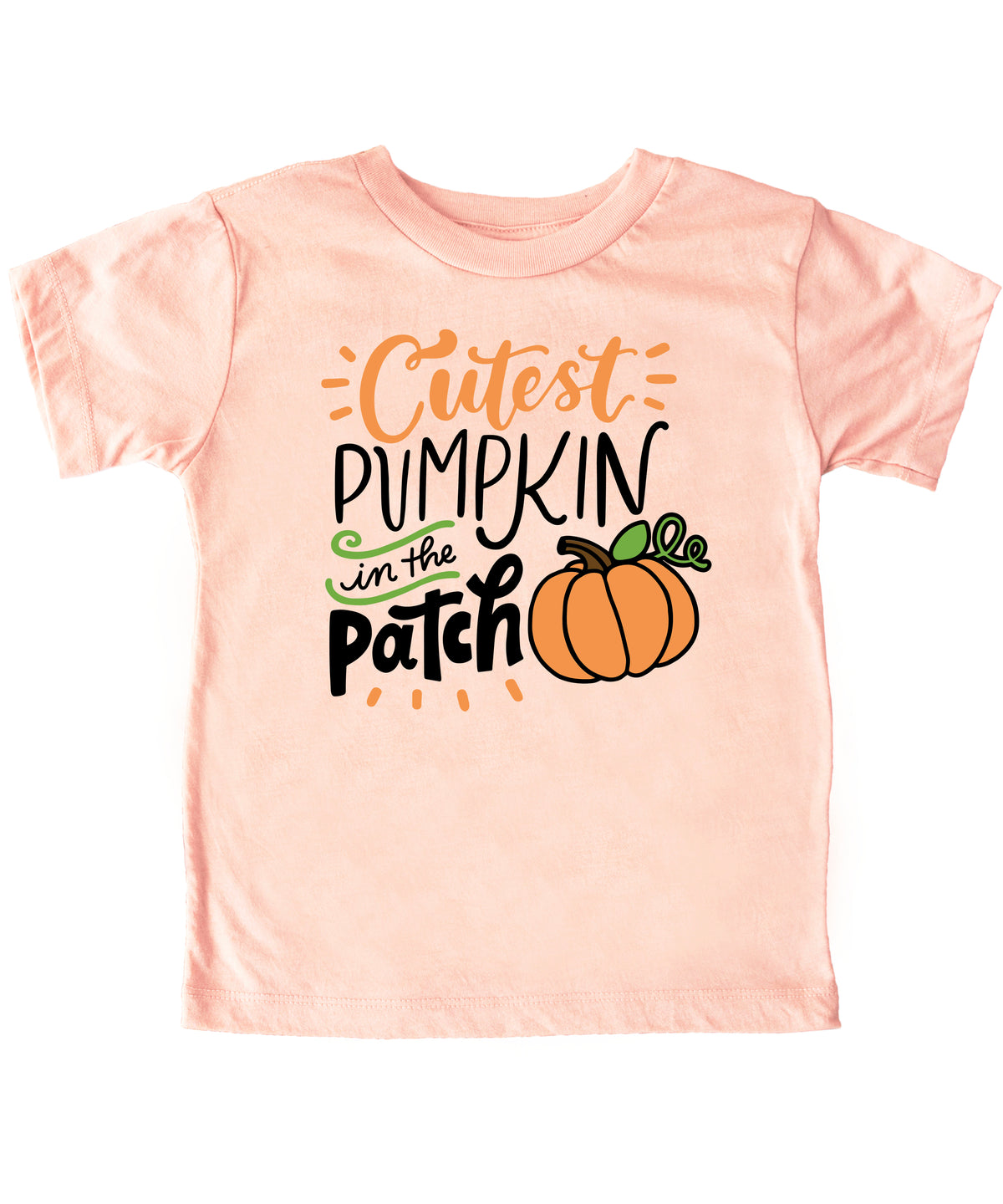 Cutest Pumpkin in the Patch Peach shirt front view