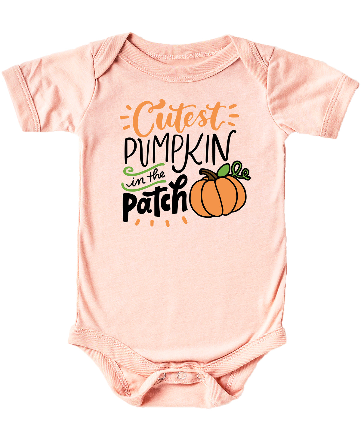 Cutest Pumpkin in the Patch Peach bodysuit lifestyle view