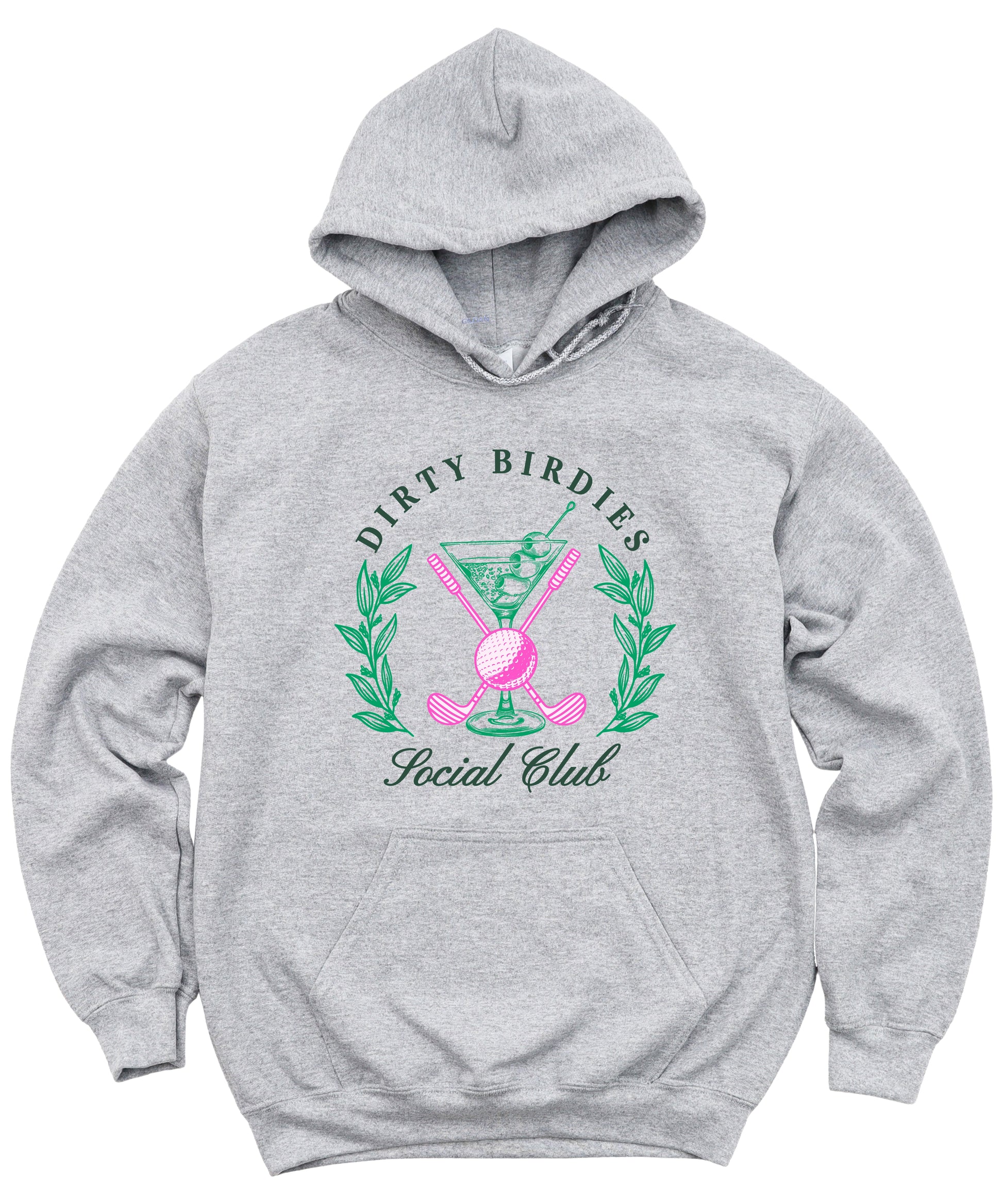 Dirty Birdies Social Club hoodie in Gray, model view