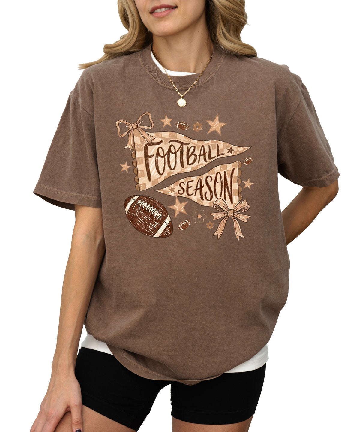 Olive Loves Apple Football Season game day tee - Espresso Shirt - view 1