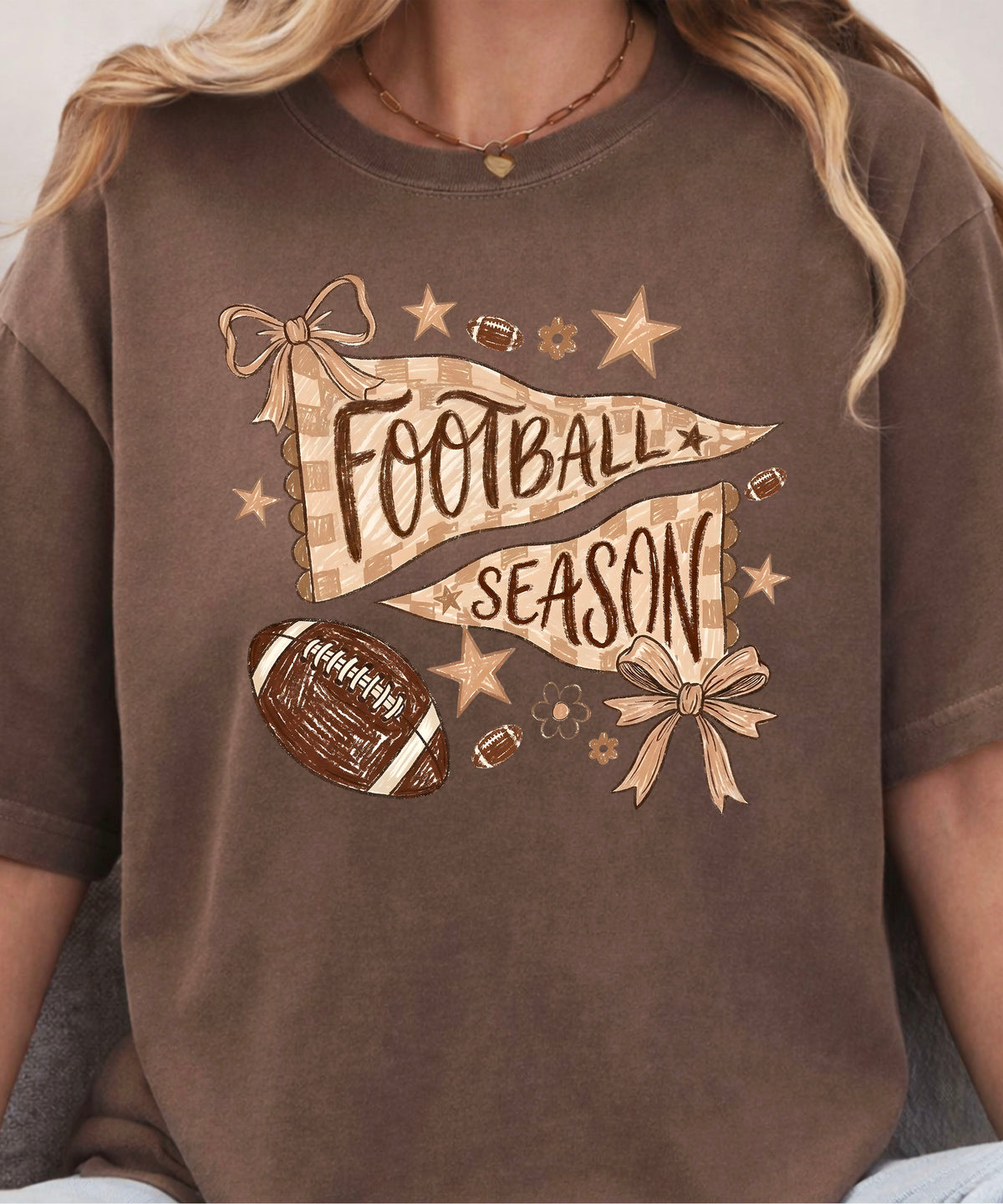 Olive Loves Apple Football Season game day tee - Espresso Shirt - view 7