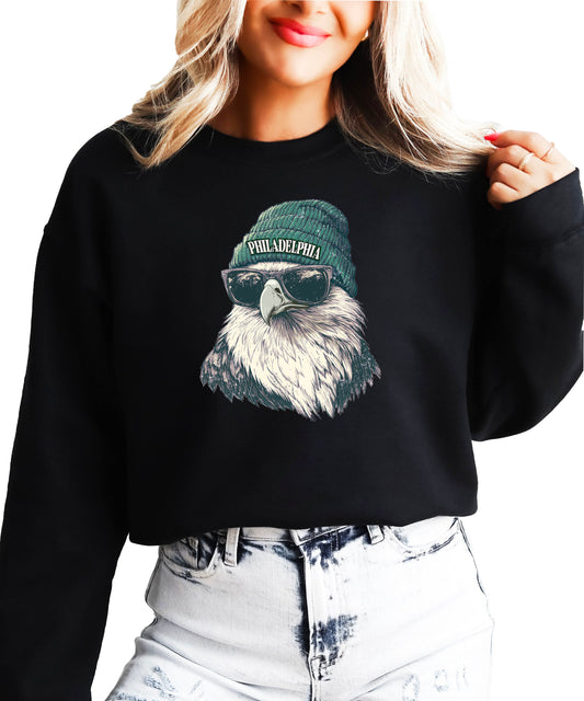 Eagles football sweatshirt, black, adult, image 4 of 7
