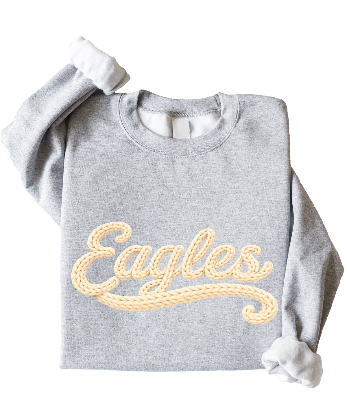 Eagles school spirit sweatshirt ink-printed yarn look in Gray, view 3