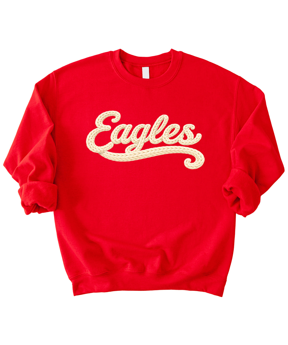 Eagles school spirit sweatshirt ink-printed yarn look in Red, view 3