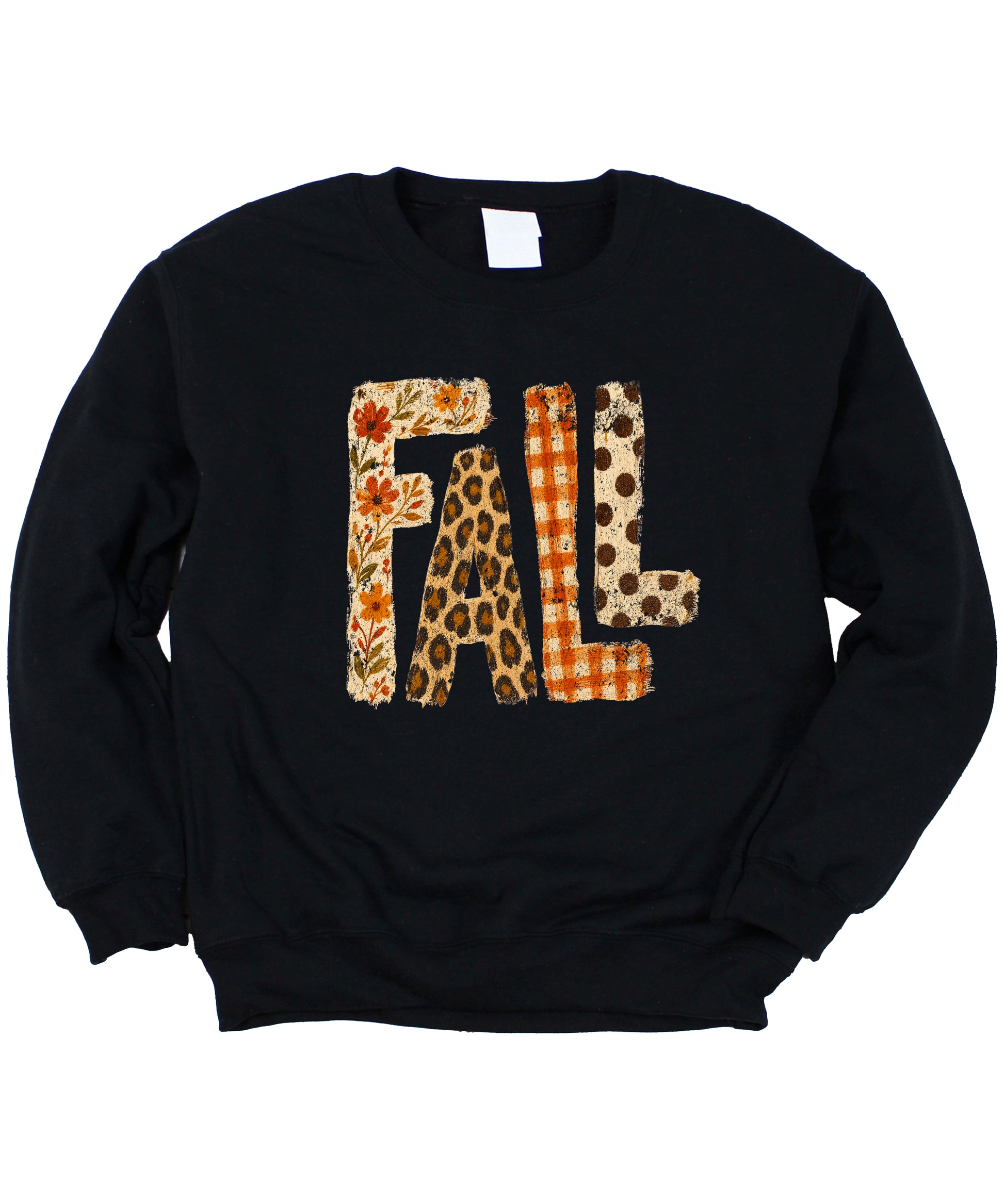 Fall Sweatshirt for Women and Teen Girls Leopard Floral Plaid Autumn Crewneck Pullover - Black Sweatshirt view 3