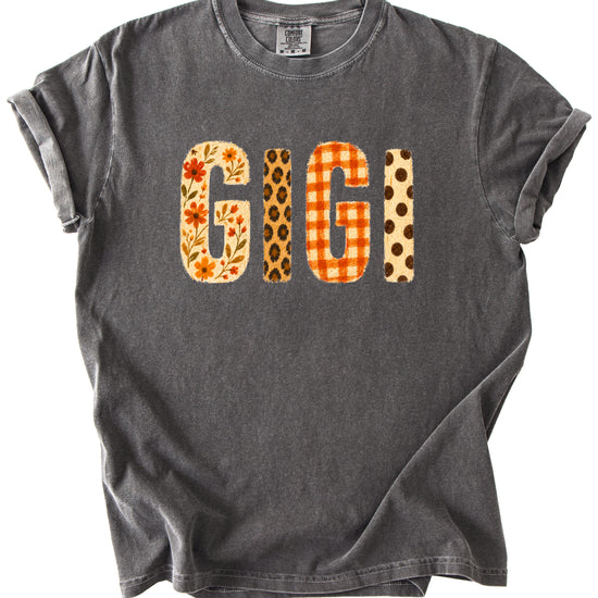 Fall Floral Mama Nana Gigi grandma graphic tee, Gigi - Pepper Shirt, view 2