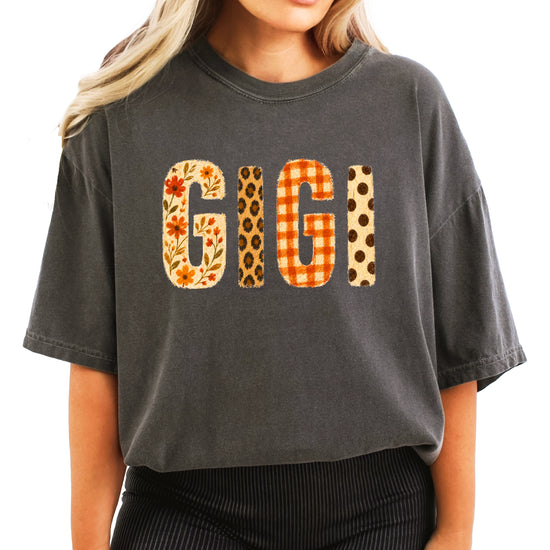 Fall Floral Mama Nana Gigi grandma graphic tee, Gigi - Pepper Shirt, view 4