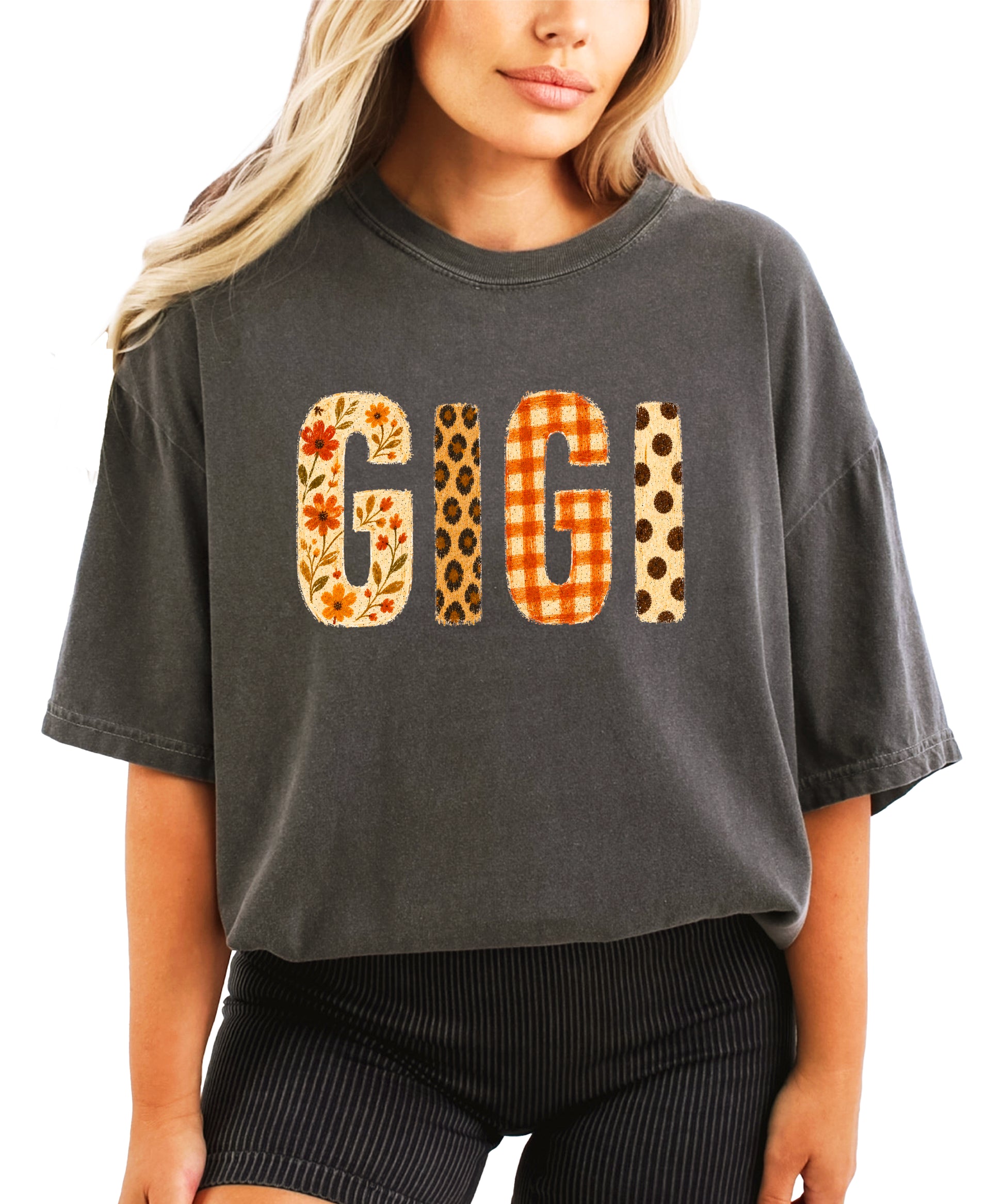 Fall Floral Mama Nana Gigi grandma graphic tee, Gigi - Pepper Shirt, view 4