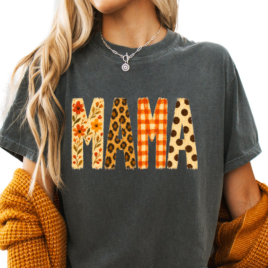 Fall Floral Mama Nana Gigi grandma graphic tee, Mama - Pepper Shirt, view 1
